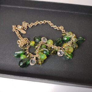 Green Beaded Charming Charlie Necklace 20 Inches Long